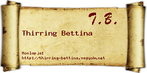 Thirring Bettina névjegykártya